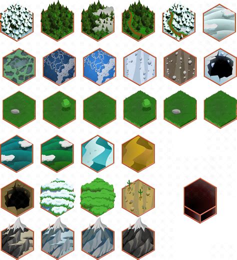 Hexagon Terrain Tiles Gamedev Market