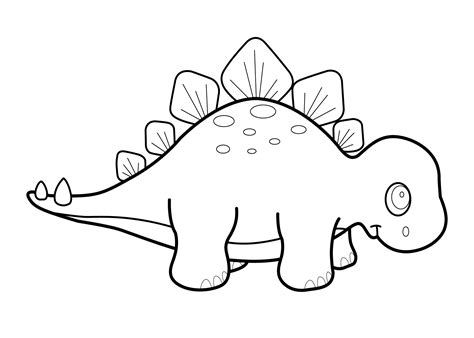 Mighty reptiles are waiting on a free set of pictures. Little dinosaur stegosaurus cartoon coloring pages for ...