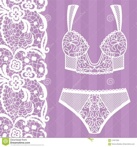 Hand Drawn Lingerie Panty And Bra Set Stock Vector Illustration Of