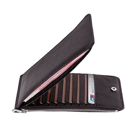 Mens Business Slim Zipper Long Wallet Credit Card Id Holder Bifold Cash Purse Ebay