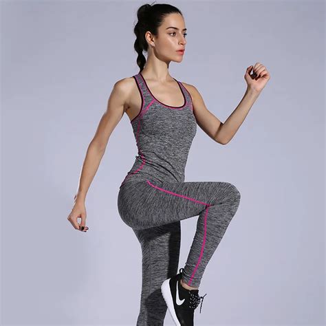Yoga Set Sports Wear For Women Gym Running Fitness Clothing Vest Trousers Suit Breathable Yoga
