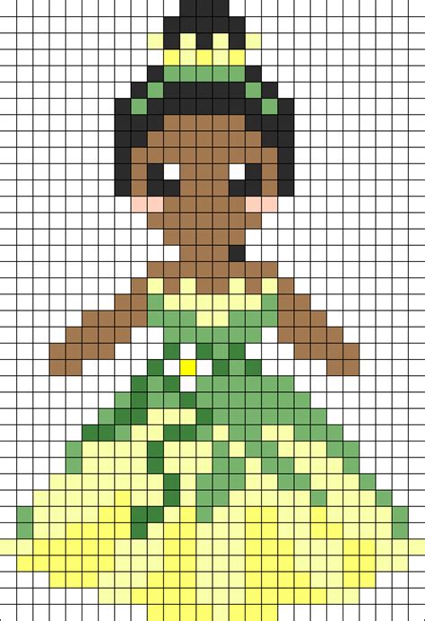 Princess Peach Pixel Art Grid