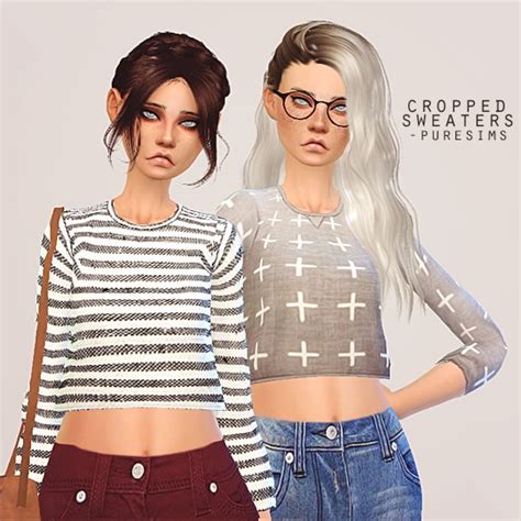 Cropped Sweater Sims 4 Female Clothes