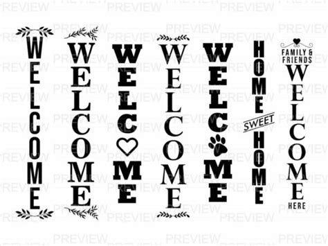 Welcome Sign SVG Vertical Porch Bundle | Vectorency