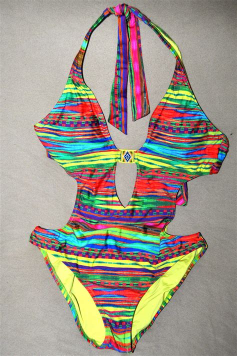 Sexy Nanette Lepore Multi Color Onepiece Open Back Bikini Swimsuit Sz Lのebay公認海外通販｜セカイモン