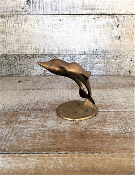 Dolphins Brass Dolphin Figurine 2 Dolphins Statue Brass Etsy Brass