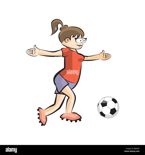 Girl Soccer Ball Cartoon