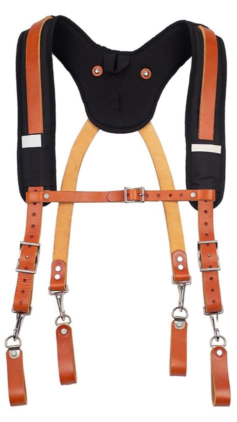 Heavy Duty Work Custom Leather Suspender With Shoulder Pad Work