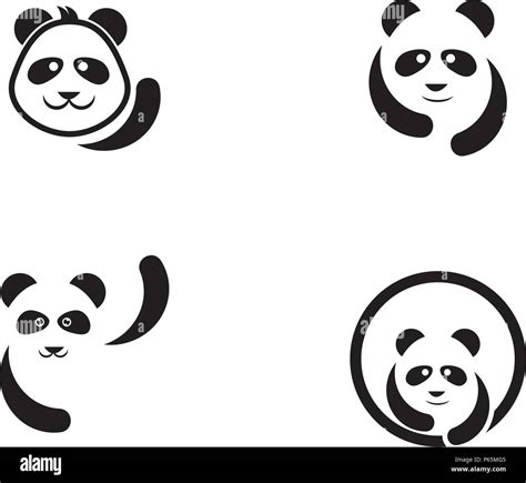 Panda Logo Vector Plantilla Plantilla Ilustración Icono Imagen Vector