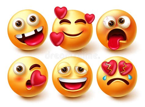 Emoji Smileys Vector Juego De Caracteres Emoticono De Smiley 3d Con