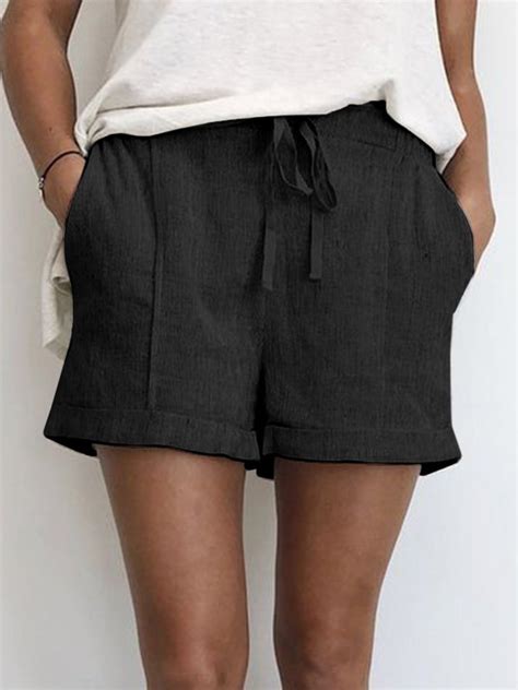 Summer Shorts Drawstring Pockets Casual Shorts Anniecloth