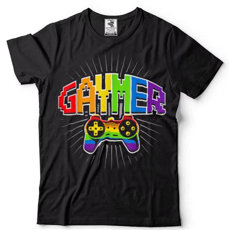 Gaymer Gamer Gay Pride Funny Lgbt Rainbow Flag Video Game T Shirt