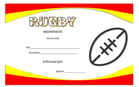 Rugby Certificate Template 2 Paddle Templates