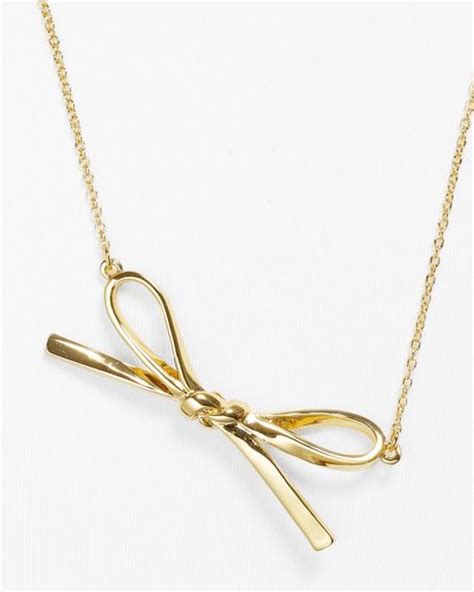 Kate Spade Skinny Mini Bow Necklace 28 In Gold Lyst