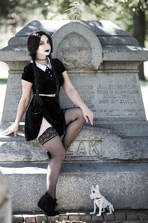 Wednesday Addams Gravestone Hot Goth Girls Gothic Outfits Gothic Girls