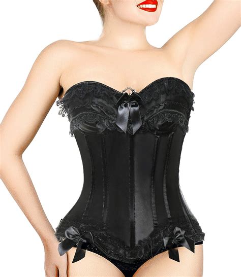 Comfree Lace Up Corset Overbust Vintage Bustier Corset Top Sexy Lingerie With Bones For Women