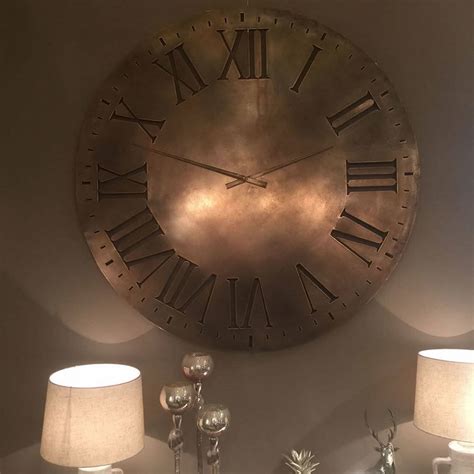Antique Copper Oversized Wall Clock By Cowshed Interiors