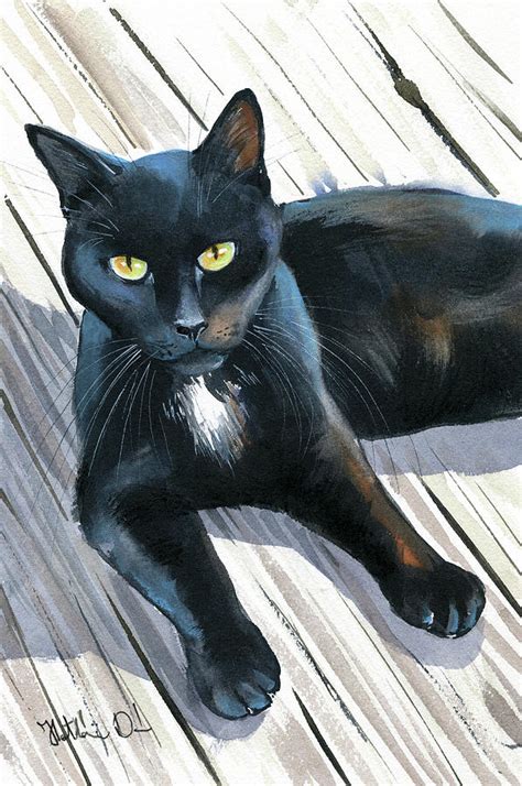 Mr Diamond Black Cat Painting Painting By Dora Hathazi Mendes Pixels
