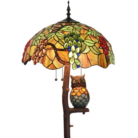 Bieye L10766 Tiffany Style Stained Glass Floor Lamp With 18 Inches Wide