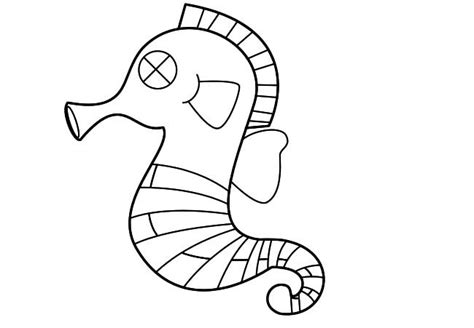 seahorse shape templates crafts colouring pages  images