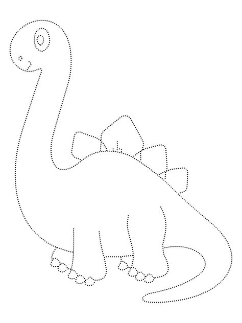 Adorable Dinosaur Tracing Worksheet coloring page - Download, Print or