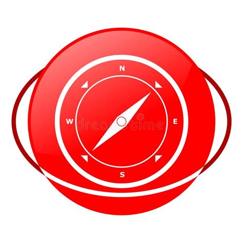 Compass Vector Illustration Red Icon Stock Vector Illustration Of