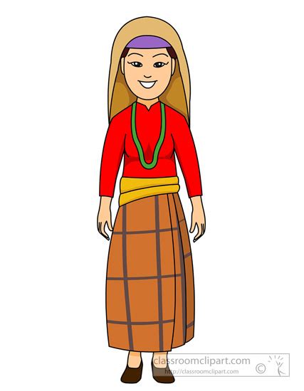 Culture Clipart Cultural Costume Woman Nepal Clipart Classroom Clipart