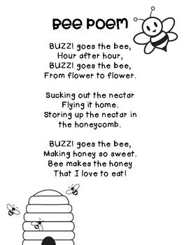 Bee Poem by Mrs McDonald | Teachers Pay Teachers
