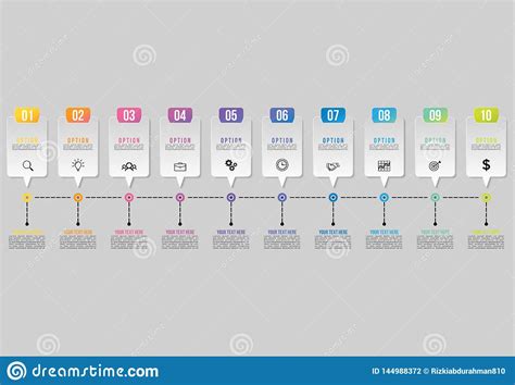 Vector Infographics Elements Template Design Business Data Visualization Timeline With