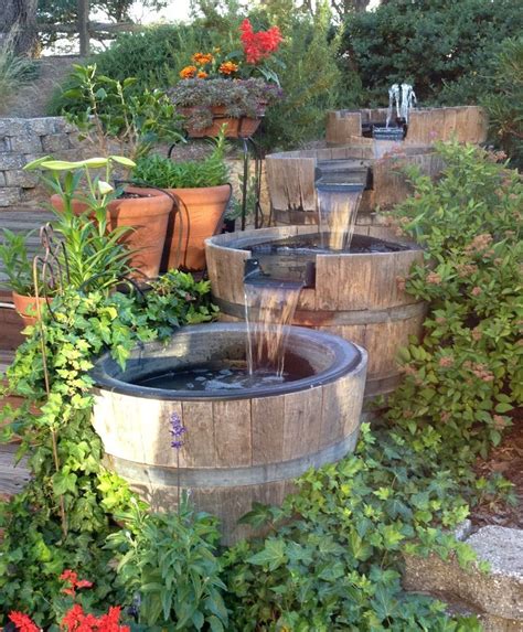 Wine Barrel Water Feature Wine Barrel Garden Backyard Water Feature