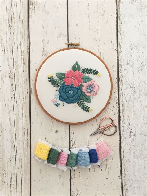 Floral Embroidery Wall Hanging Hand Embroidery Art Embroidered