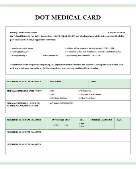 Dot Medical Card Printable