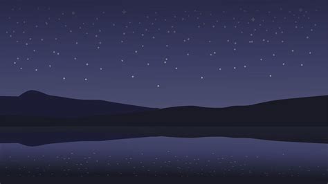 Premium Vector Starry Night Sky With Mountain Silhouette Background