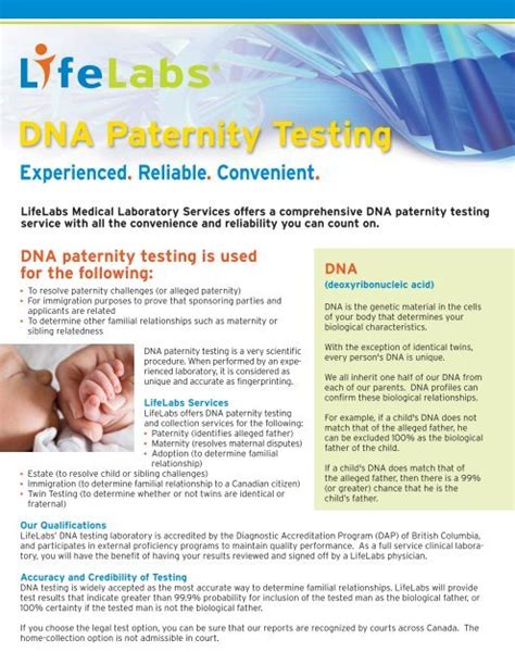 Dna Paternity Testing Lifelabs