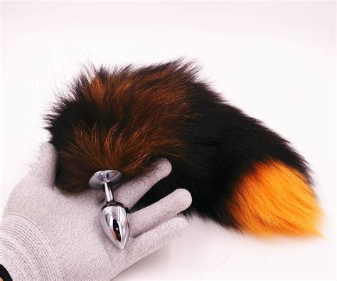 Real Fox Tails With Metal Anal Plug Butt Plug Sex Toys Erotic Cosplay