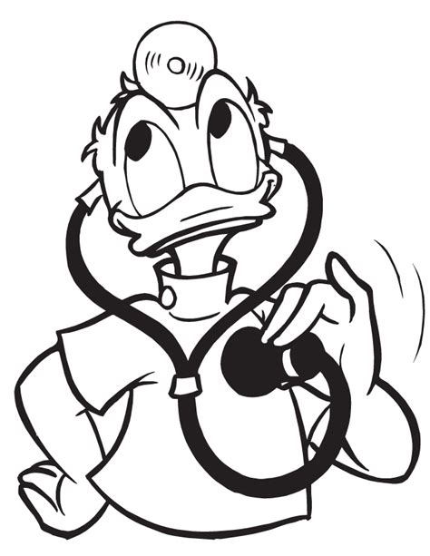 Print d for doctor coloring page (color). Donald Duck Coloring Pages Free | Disney coloring sheets ...
