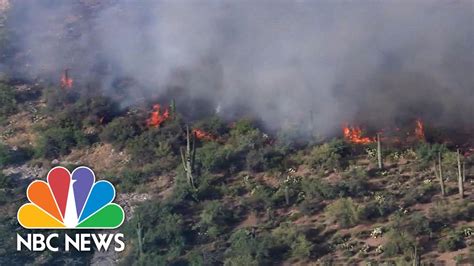 Two Wildfires Raging In Arizona Force Evacuations Nbc News Now Youtube
