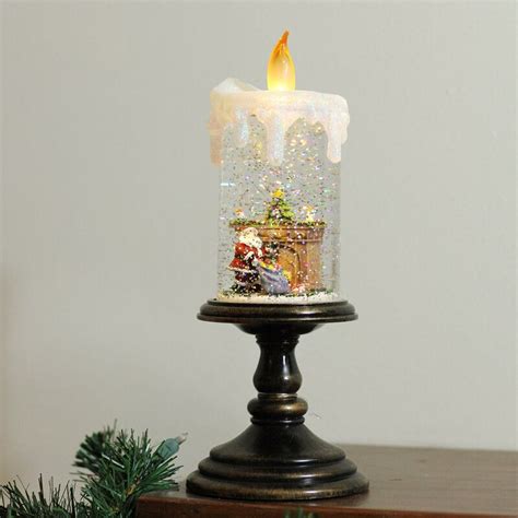 The Holiday Aisle Battery Operated Led Lighted Flameless Glitter Santa
