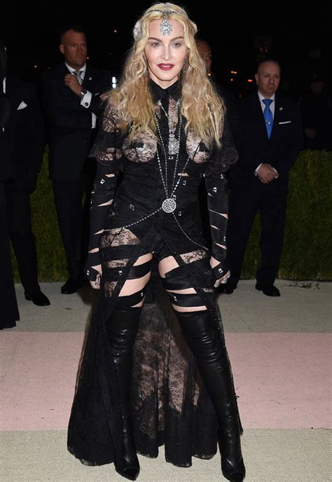 Madonna Bares Major Booty And Boobs In Met Gala Fishnet Bodysuit