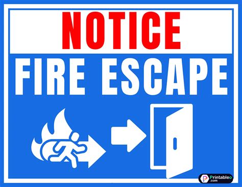 15 Fire Escape Sign Printable Pdf Printableocom