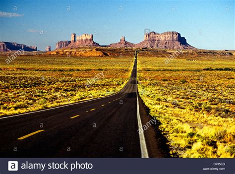 U S Route 163 Approaching Monument Valley Utaharizona Border Usa