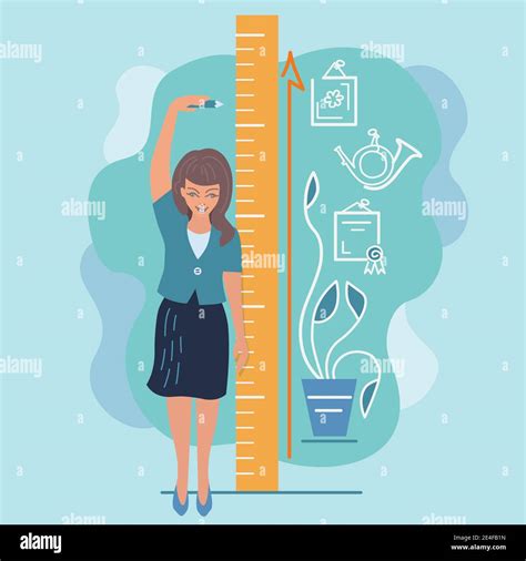 Girl Measures Height Stock Vector Images Alamy