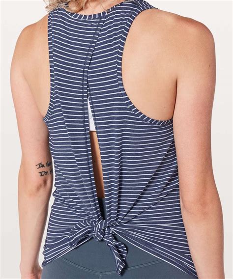 Lululemon All Tied Up Tank Modern Stripe Heathered Hero Blue White Lulu Fanatics