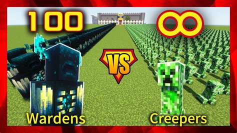 100 Wardens Vs Creepers How Many Creepers Are Needed To Defeat 100