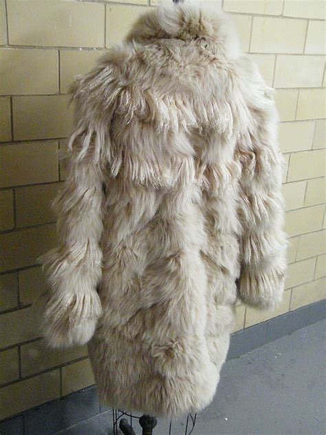 Mongolian Long Curly Lamb Fur Coat Pale Beige From