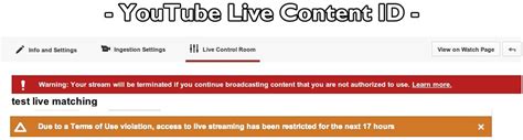 Youtube Live Streaming Youtube Live Streaming And Content Id