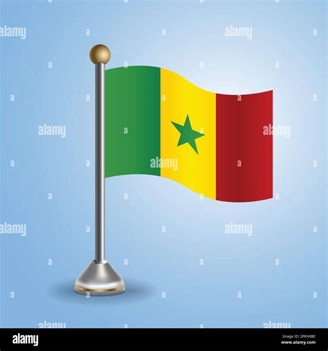 State Table Flag Of Senegal National Symbol Vector Illustration Stock