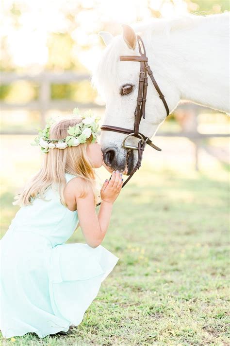 Flower Crowns And White Ponies Equestrian Portrait Session With