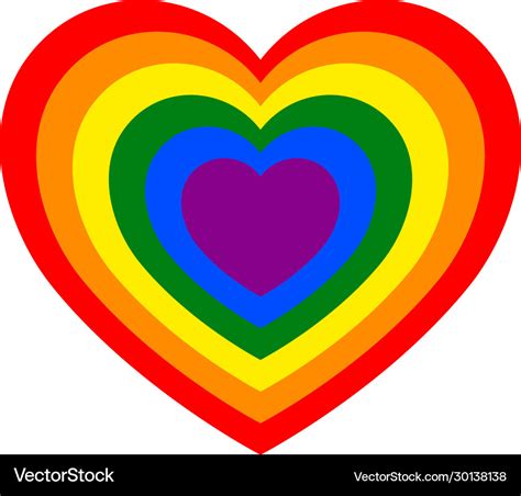 Colorful Rainbow Heart Royalty Free Vector Image