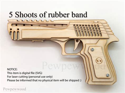 Rubber Band Toy Gun File For Laser Cut Desert Eagle Etsy Uk